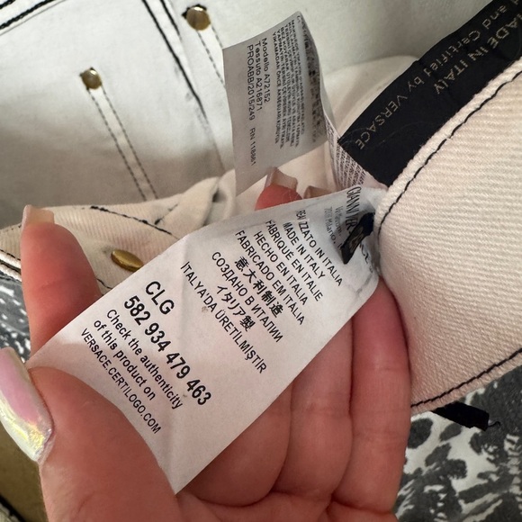 Versace White Denim with Black Stitching - Picture 6 of 7